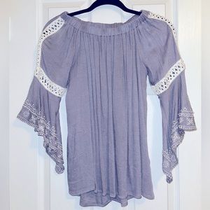 She & Sky Off The Shoulder Flowy Blouse
